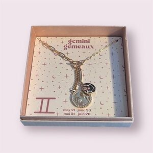 Elegant Gemini Zodiac Necklace in Gold